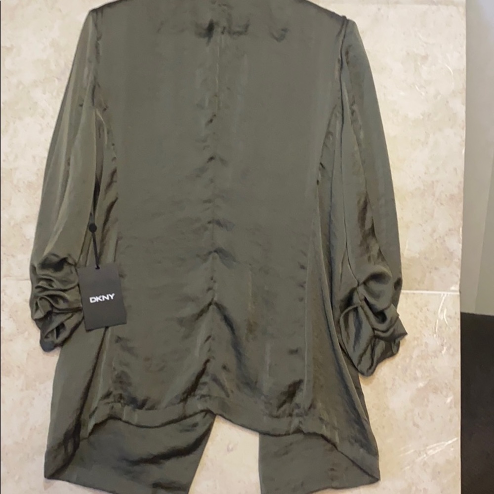 DKNY SCRUNCH - SLEEVE COLLARLESS BLAZER BRAND NEW - Picture 8 of 9
